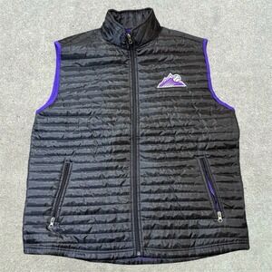 Colorado‎ Rockies Men's Large Baseball Puffer Vest Black MLB King Scoopers